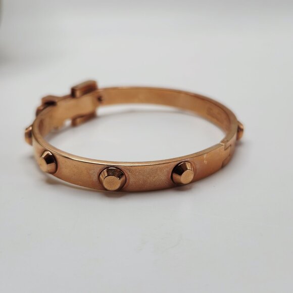 Michael Kors Astor Rose Gold Belt Buckle Studded Bracelet - Picture 5 of 8